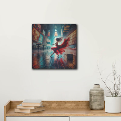  'Dancing In A Rain' by Rey Klimt Metal Wall Art