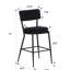 Moderne de 2 tabourets de bar noirs, structure en métal, support ergonomique, siège de 25 pouces, bon pour la cuisine et les tabourets de comptoir d'hôtel avec revêtement en tissu, 2, repose-pieds solidement soudés, facile à installer,