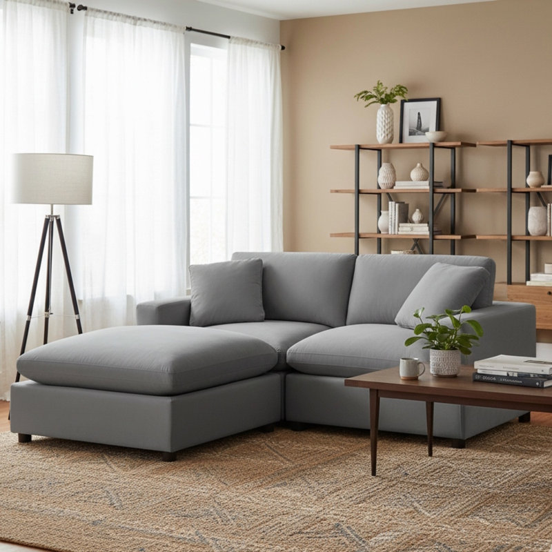 Caylie Modular 3-Piece Chofa - Charcoal