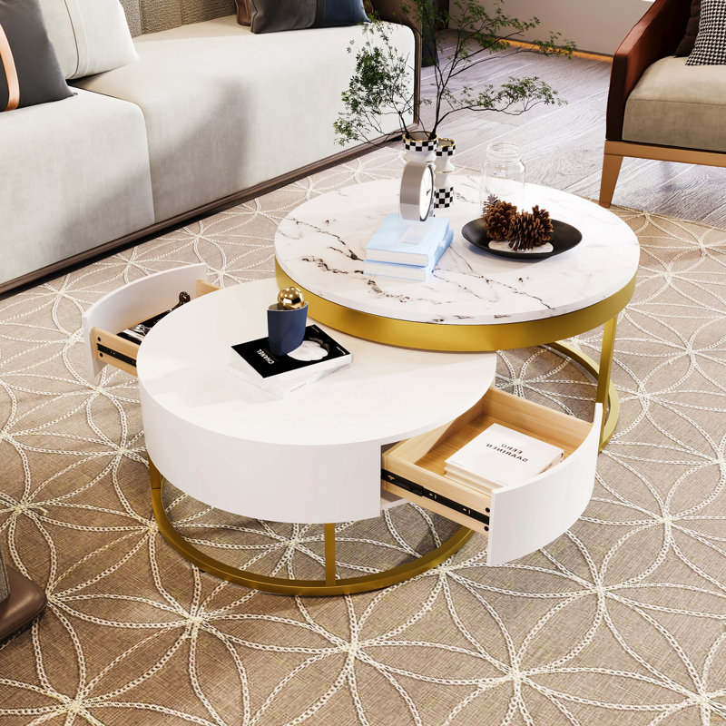 Table basse gigogne moderne avec tiroirs Modern