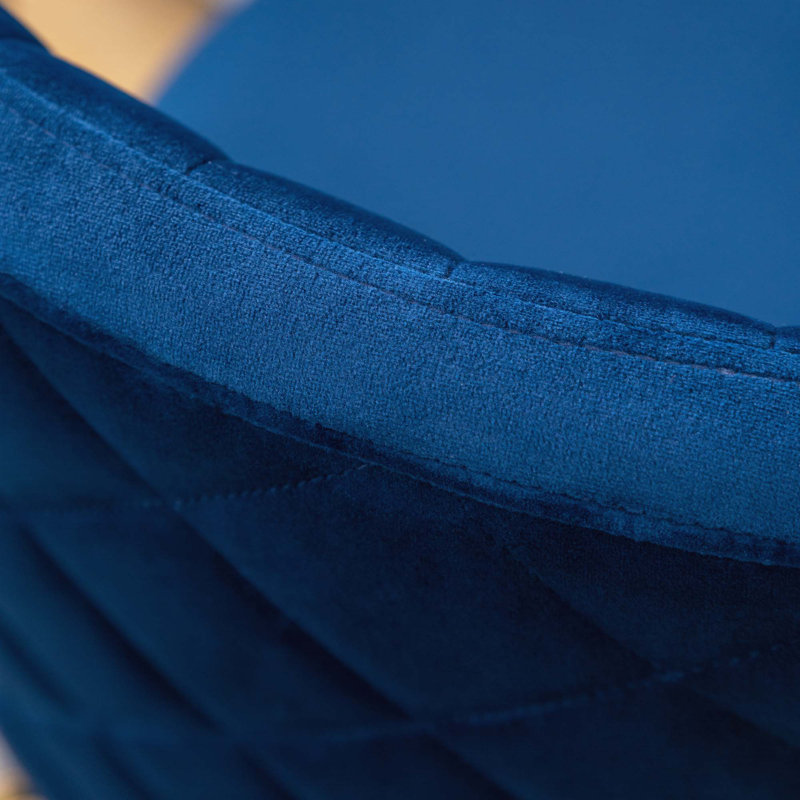 Chaise de salle à manger en velours, Bleu