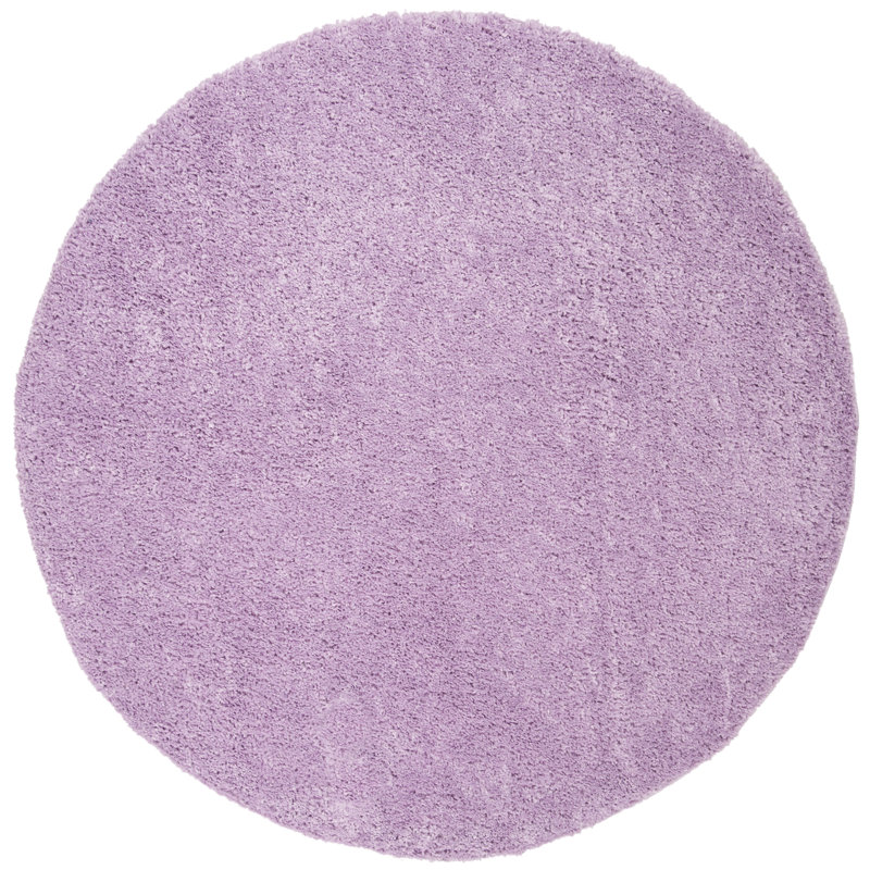 Jiang Lilac Shag Area Rug, Round 5'3"