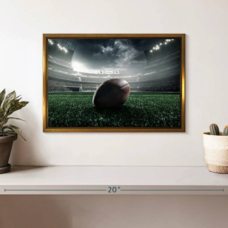 Football sur terrain, 13 po x 9 po, Cadre flottant doré