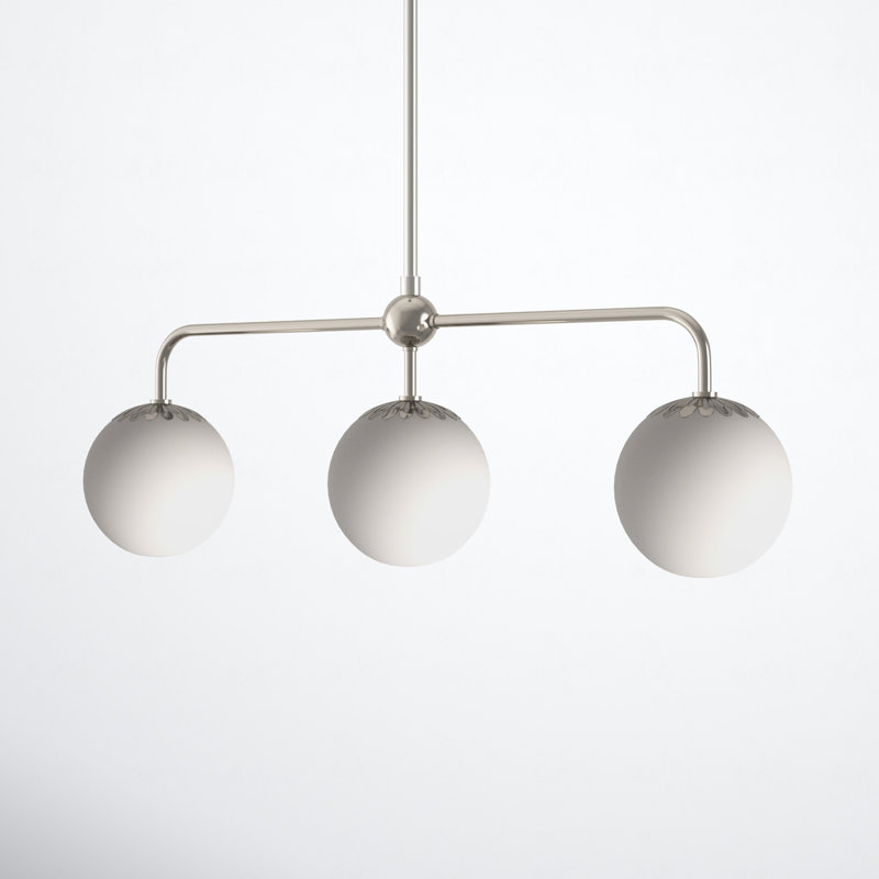 Deniaud 3 - Light Kitchen Island Pendant, Polished Nickel