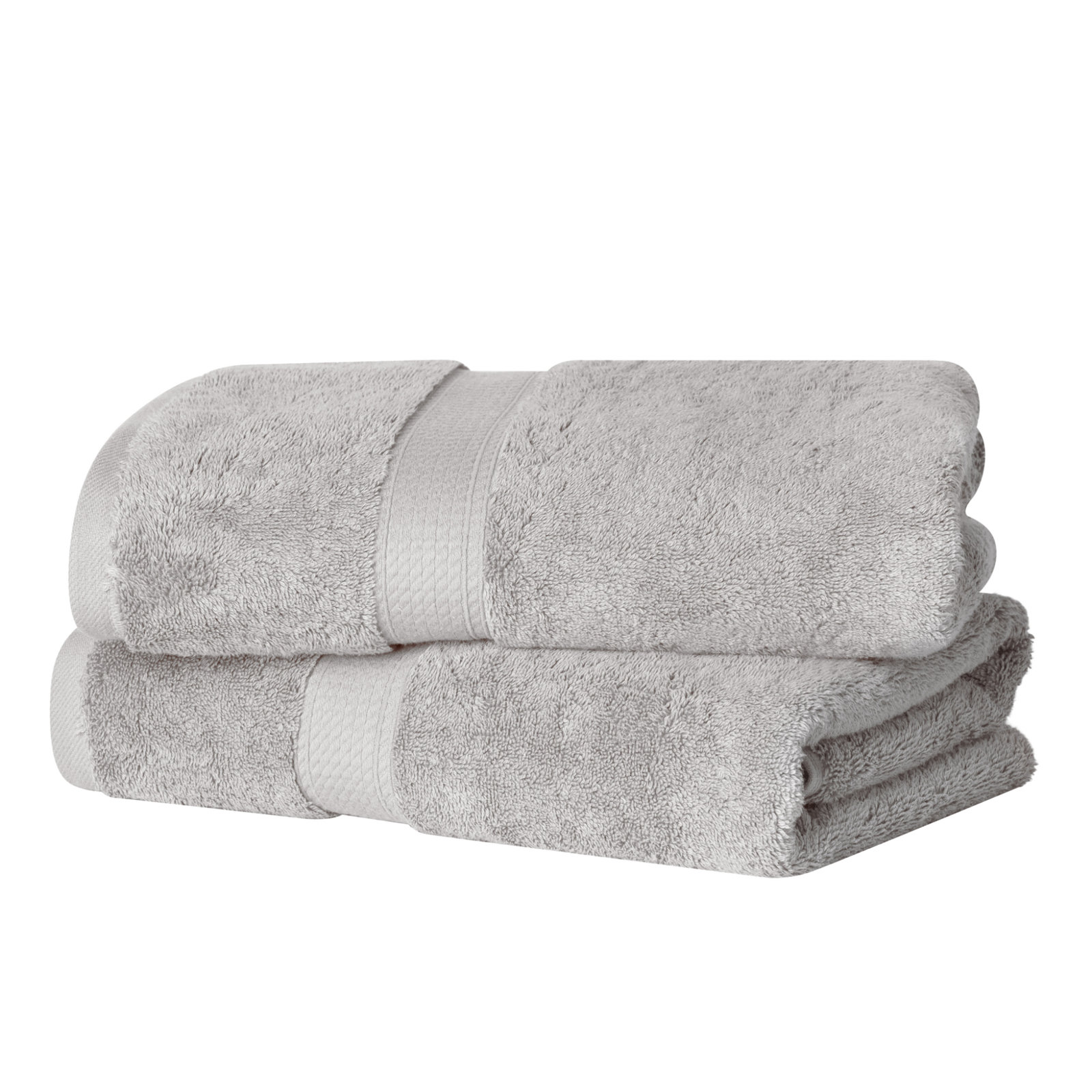 2-Piece Egyptian Cotton Bath Towel Set, Silver