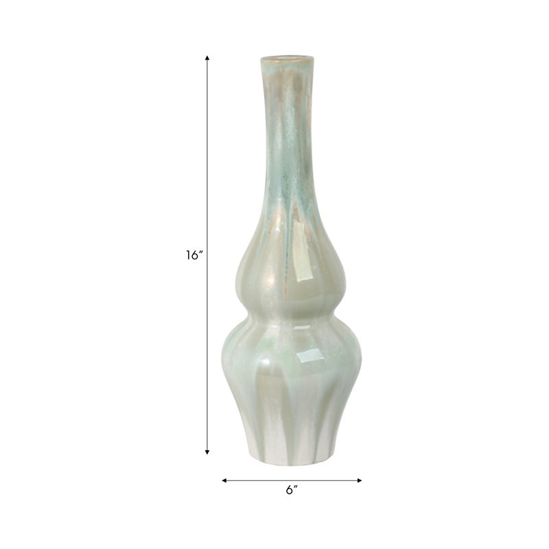 Handmade Stoneware Table Vase, Overall Height- 16"