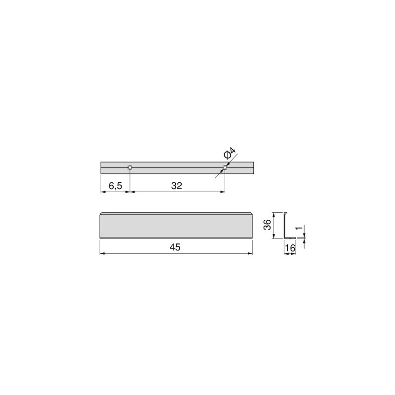 Anselme Aluminum 3.2cm Centre Bar Handle