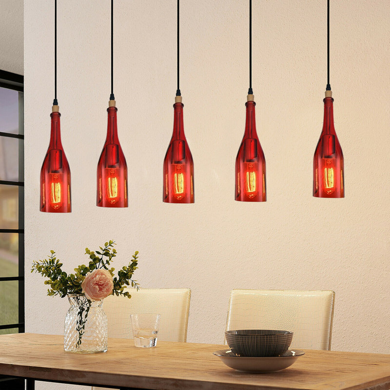 Northborough 5 - Light Cluster Pendant, Red
