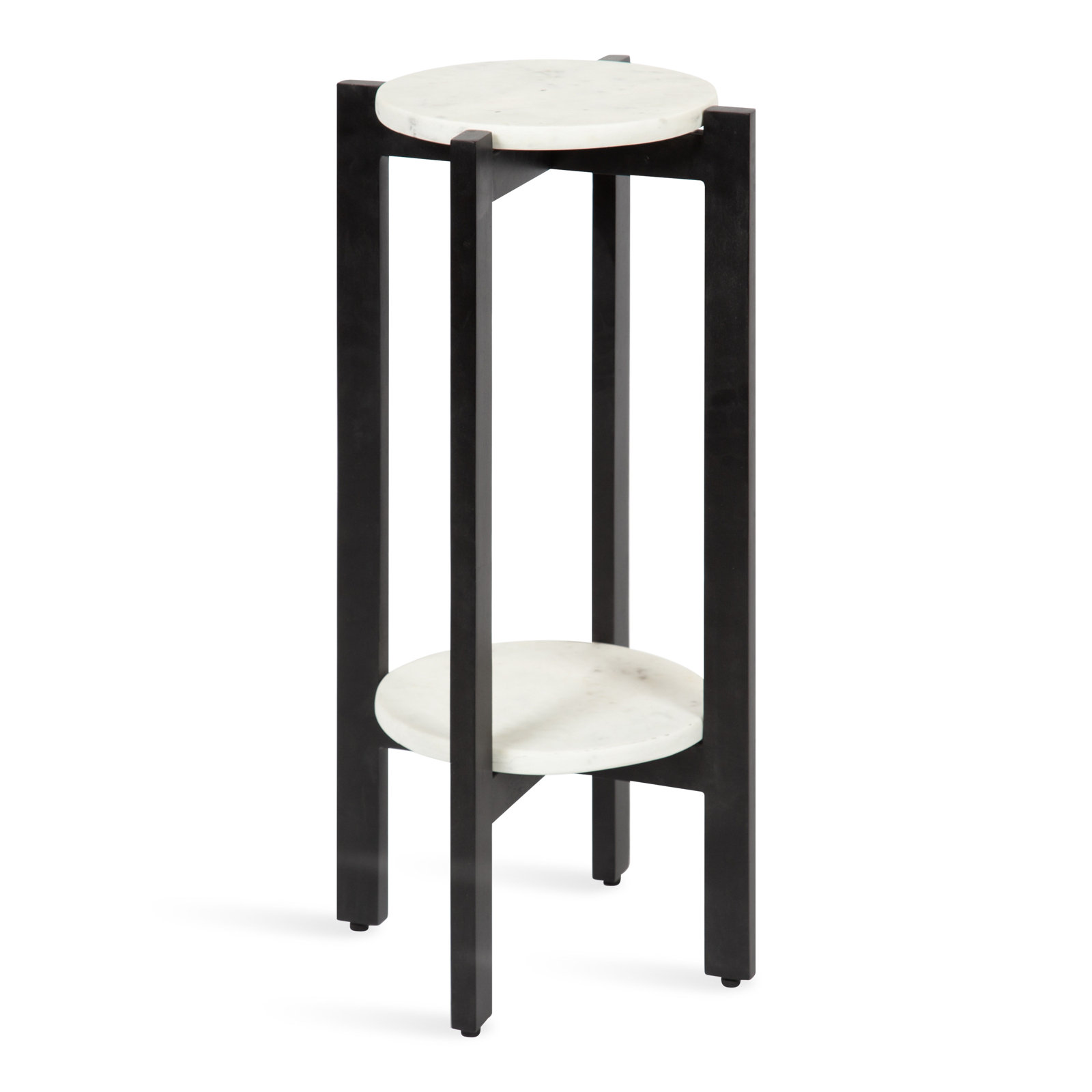 Oakdale Multi-Tiered Plant Stand, Black/White, 25" H x 12" W x 12" D