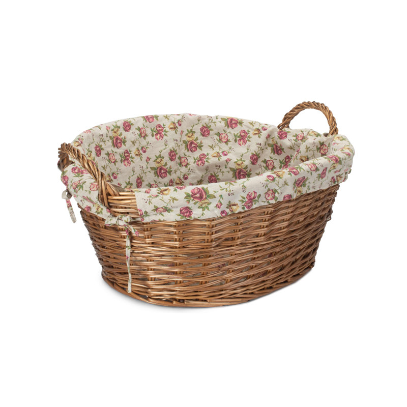 Wicker Wash Basket with Lining