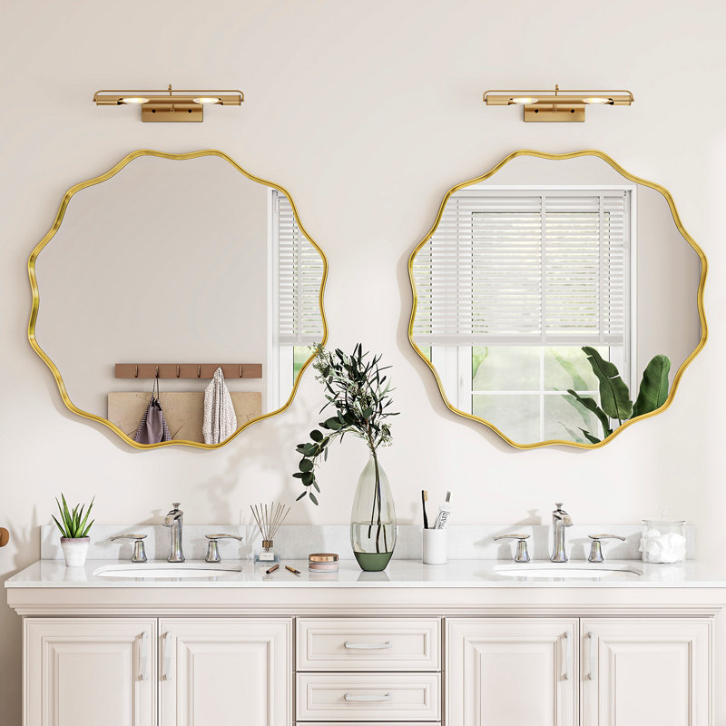Miroir décoratif mural rond, Doré, 30 po x 30 po