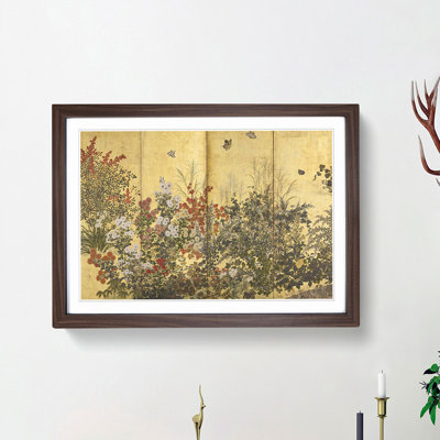Butterflies & the Flowers by Tawaraya Sotatsu - Picture Frame Art Print