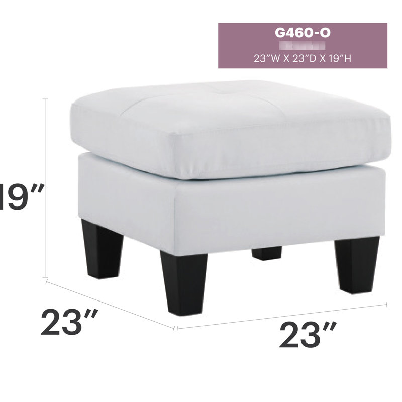 Blanc élégant, H 19 po x l 23 po x P 23 po, design décontracté, complémentaire à