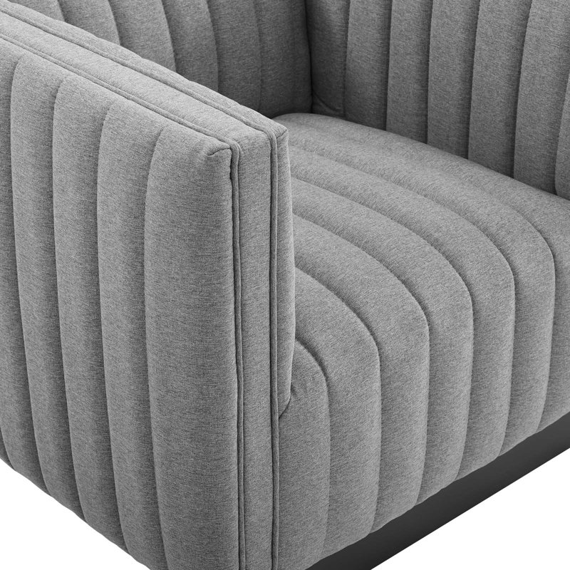 Fauteuil Modway Conjure, Velours gris pâle