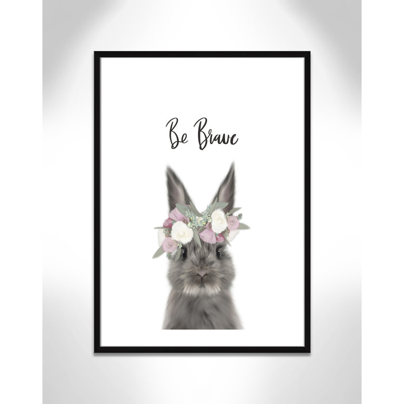 Le lapin est courage, H 35,5 po x l 25,5 po x P 1,19 po, Encadré de boîte noir