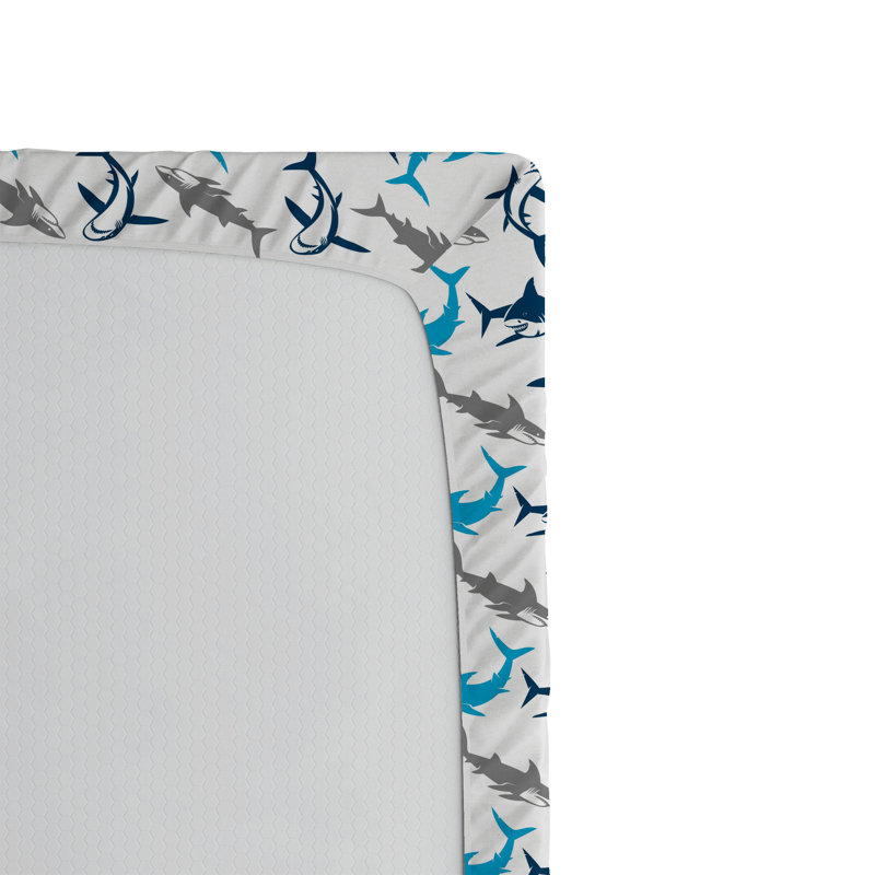 Ensemble de 2 draps-housse Ambesonne Shark, Drap-housse de taille simple