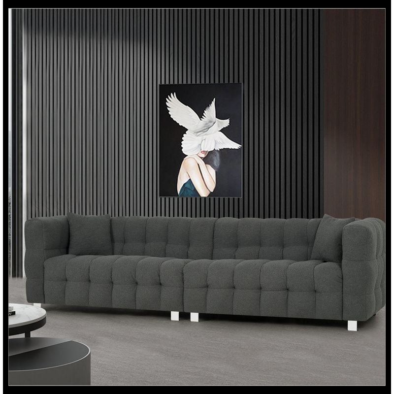 Upholstered Sofa, 28" H x 80" W x 29" D, Pink 100% Polyester
