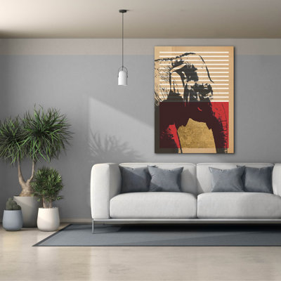 'Gold Geometric Elephant 1' by Alonzo Saunders Canvas Wall Art