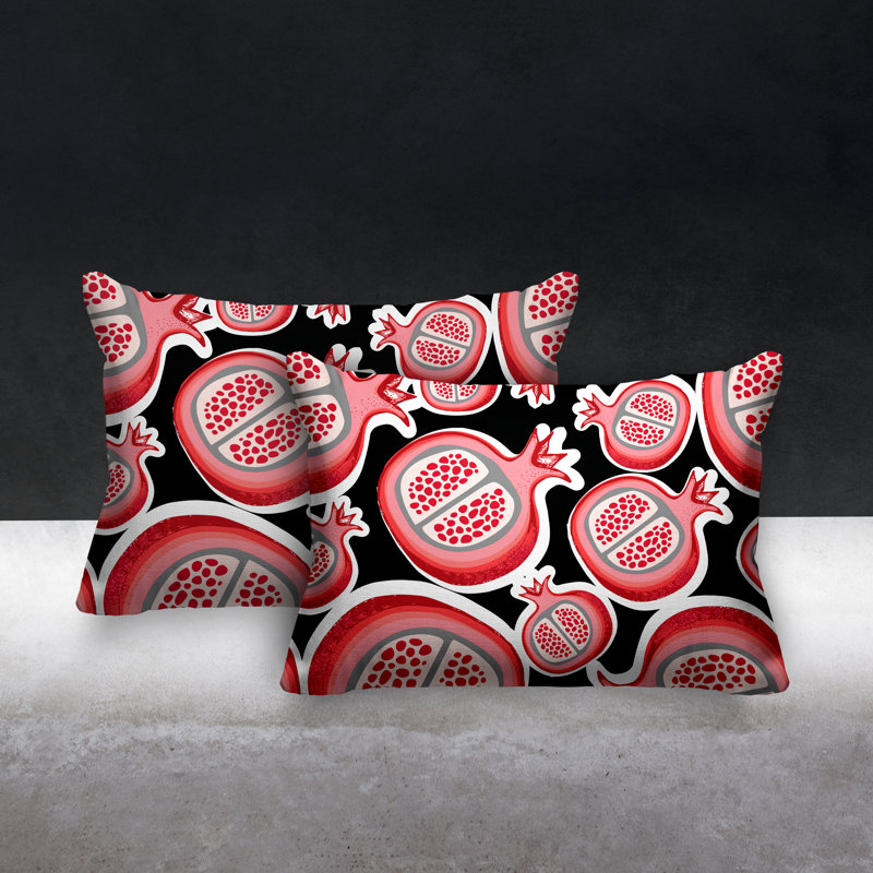 Coussin lombaire intérieur / extérieur Pomme Pomegranate, Noir