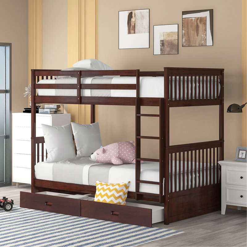 Lit superposé Twintwin avec abat-jour et espace de rangement inférieur - options polyvalentes colorées