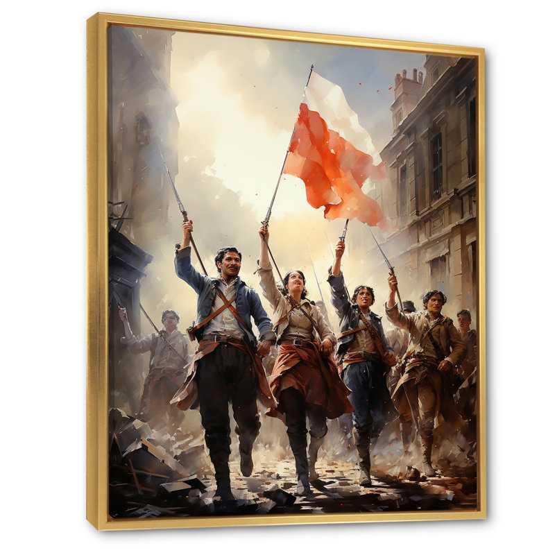 Caselton Révolution française II, H 40 po x l 30 po x P 1,5 po, Cadre flottant doré