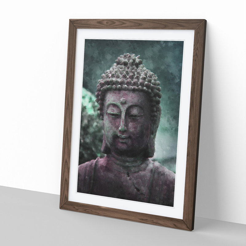 Buddha Statue Vol.1 - Picture Frame Painting, Walnut, 36cm H x 27cm W x 2cm D