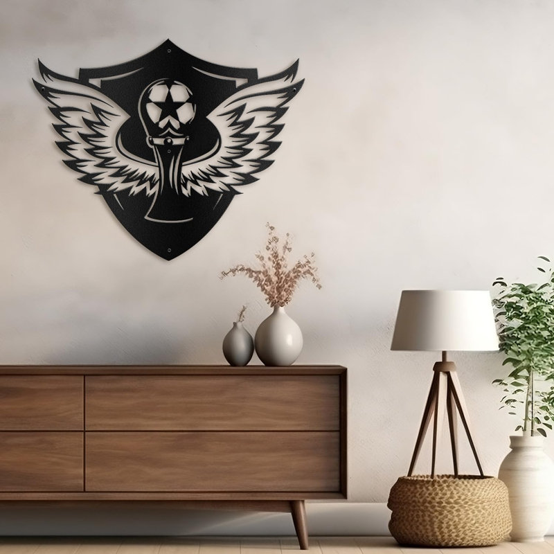 Décoration murale décorative murale en métal, H 19,44 po x l 24 po x P 0,05 po, Noir