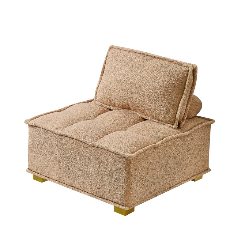Canapé paresseux sans accoudoirs 31,4 po ParulParul, Tissu en peluche kaki