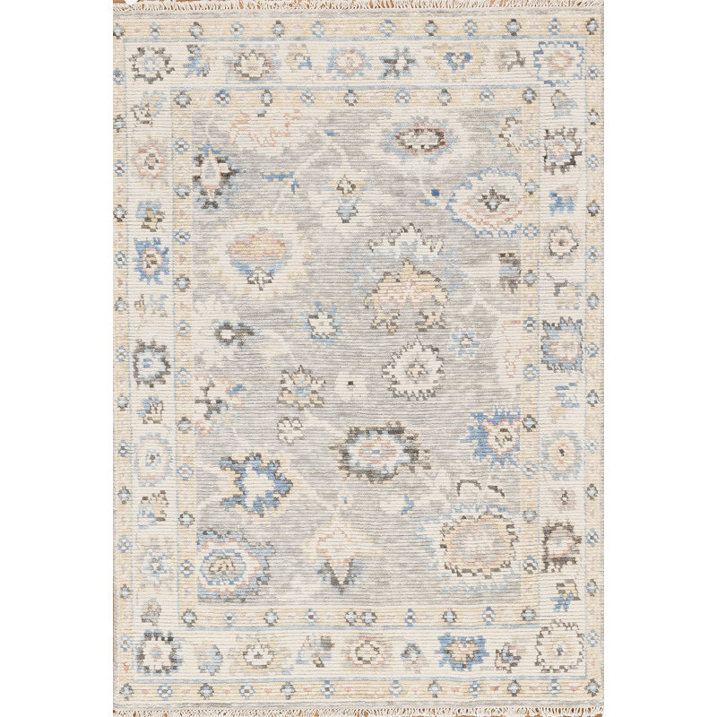 Cascade Hand Knotted Wool Area Rug, Rectangle 4' x 6'