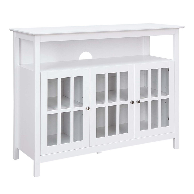 Bamard TV Stand with Storage Cabinets and Adjustable Shelves for TVs up to 55", White