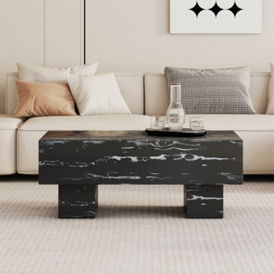 Table basse moderne simple et moderne en panneau de fibres à densité moyenne - 43,3 po x 21,6 po x 17,2 po, ce qui en fait un ajout idéal à tout salon ou appartement. W1151134965