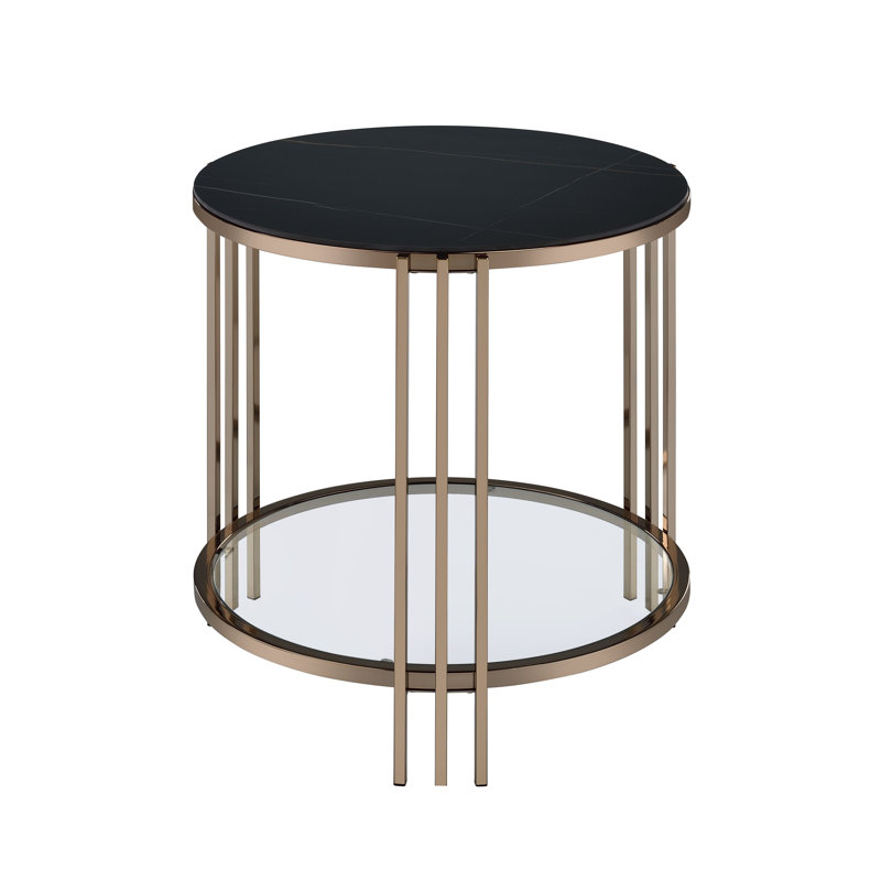 Table de bout en pierre frittée Abisha