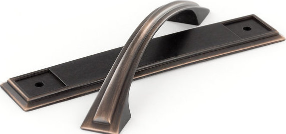 Poignée arche 5 1/32 po Expression, Bronze huilé et brossé