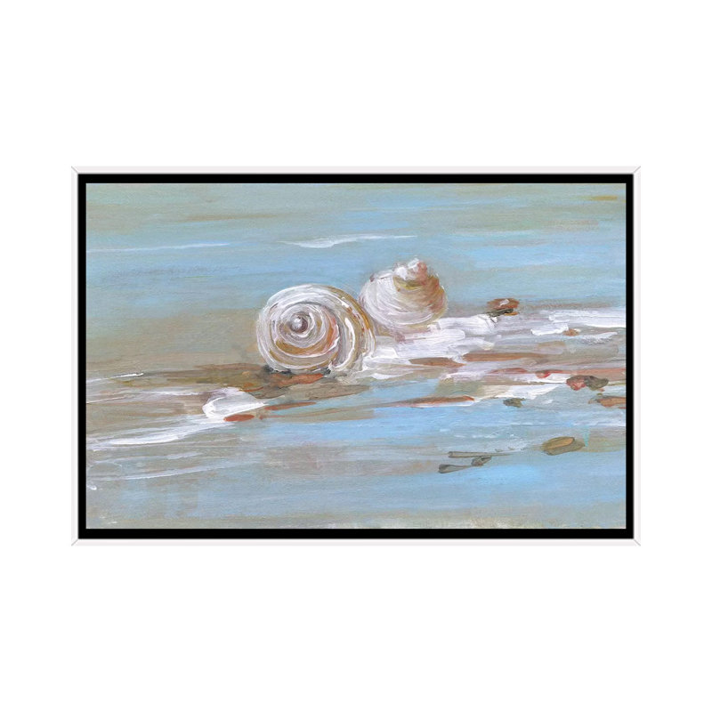 Shore Shell II par Sally Swatland - reproduction d'art, Pas de tapis, H 26 po x l 40 po x 1,5 po, Toile blanche encadrée