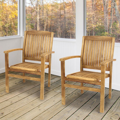 Vivioville Stacking Teak Patio Dining Armchair
