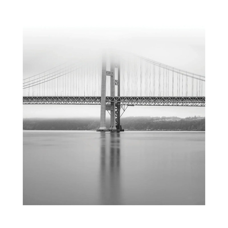 Narrows Bridge Monochrome by Louis Ruth - Wrapped Canvas Print, 30.48 cm H x 30.48 cm W