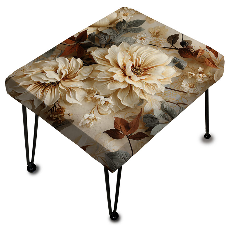 Rustic Victorian Brocade Victorian Motif - Repose-pieds rectangulaire floral