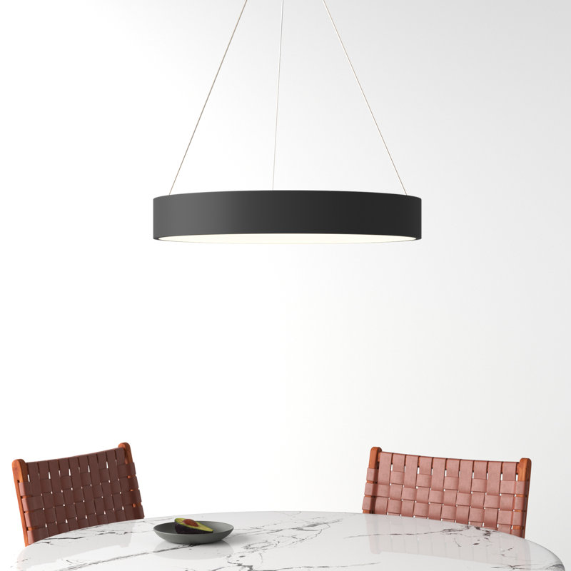 Romain 1 - Light LED Pendant, Brushed Aluminum, 4" H x 18" W x 18" D