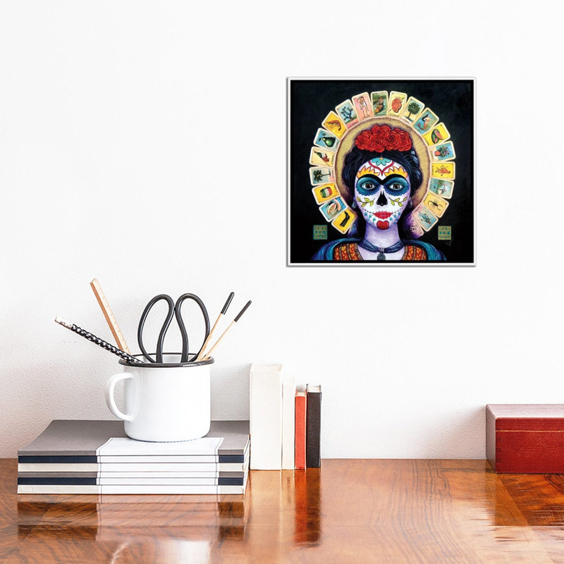Frida Loteria, H 12 po x l 12 po x P 1,5 po, Cadre blanc