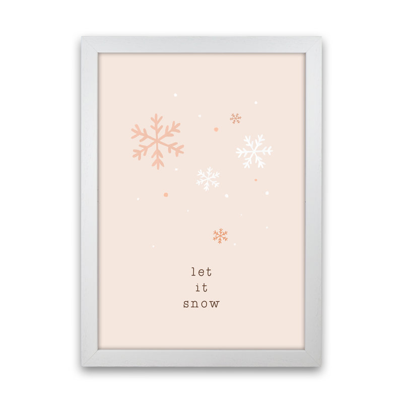 Let It Snow - Print, White Framed, 63cm H x 46cm W x 3cm D
