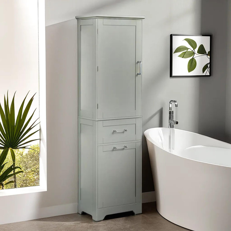 68.1" Tall Freestanding  Bathroom Storage Cabinet, Gray