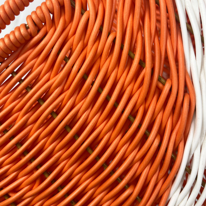 Panier en plastique simulé, Tangerine / blanc