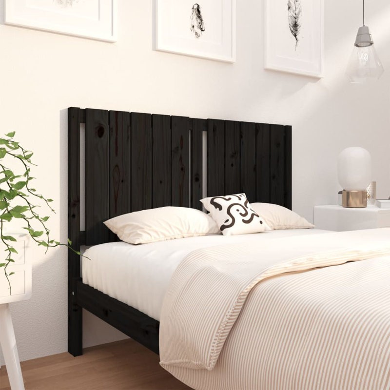 Craiginorne Solid Wood Headboard, Small Double (4'), Black