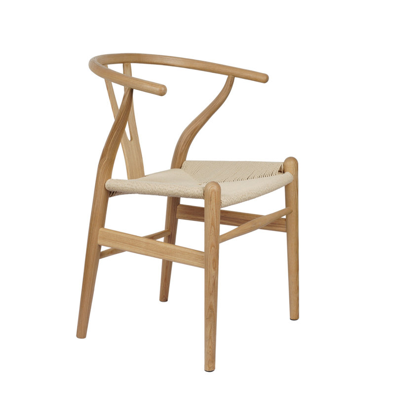 Gunnur Mid-Century Solid Wood Dining Chair, Natural