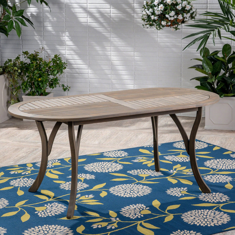 Table de salle à manger en bois d'acacia 70 ", Gris