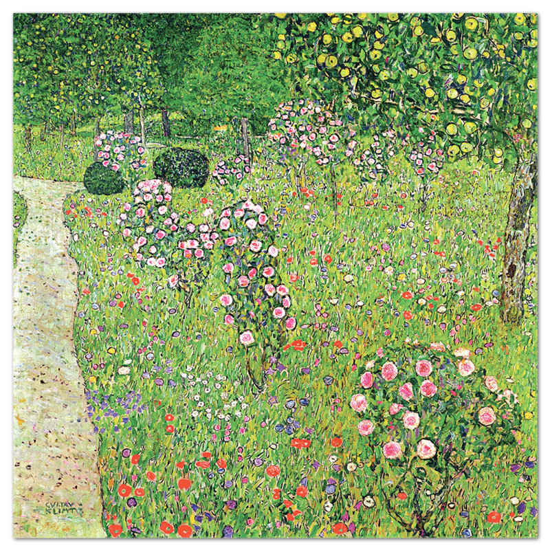 Orchard With Roses by Gustav Klimt - No Frame Print on Plastic / Acrylic, 65cm H x 65cm W