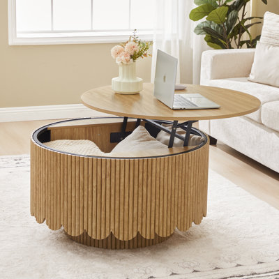 Round Lift Top Coffee Table With Storage