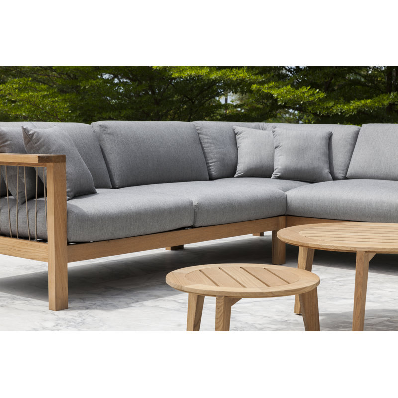 Attol Outdoor Round Teak Coffee Table, 28.75" W x 28.75" L x  14.19" H