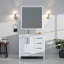 Meuble-lavabo blanc 36 po X P 22 po D, décalé vers la gauche-117978825
