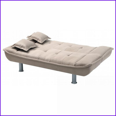 Modern Mocha Faux Leather Sofa Bed – 74” Wide 3-Seat Living Room Sleeper | Mocha | Faux Leather | Metal